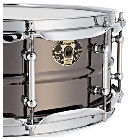 Ludwig black magic snare with chrome hardware